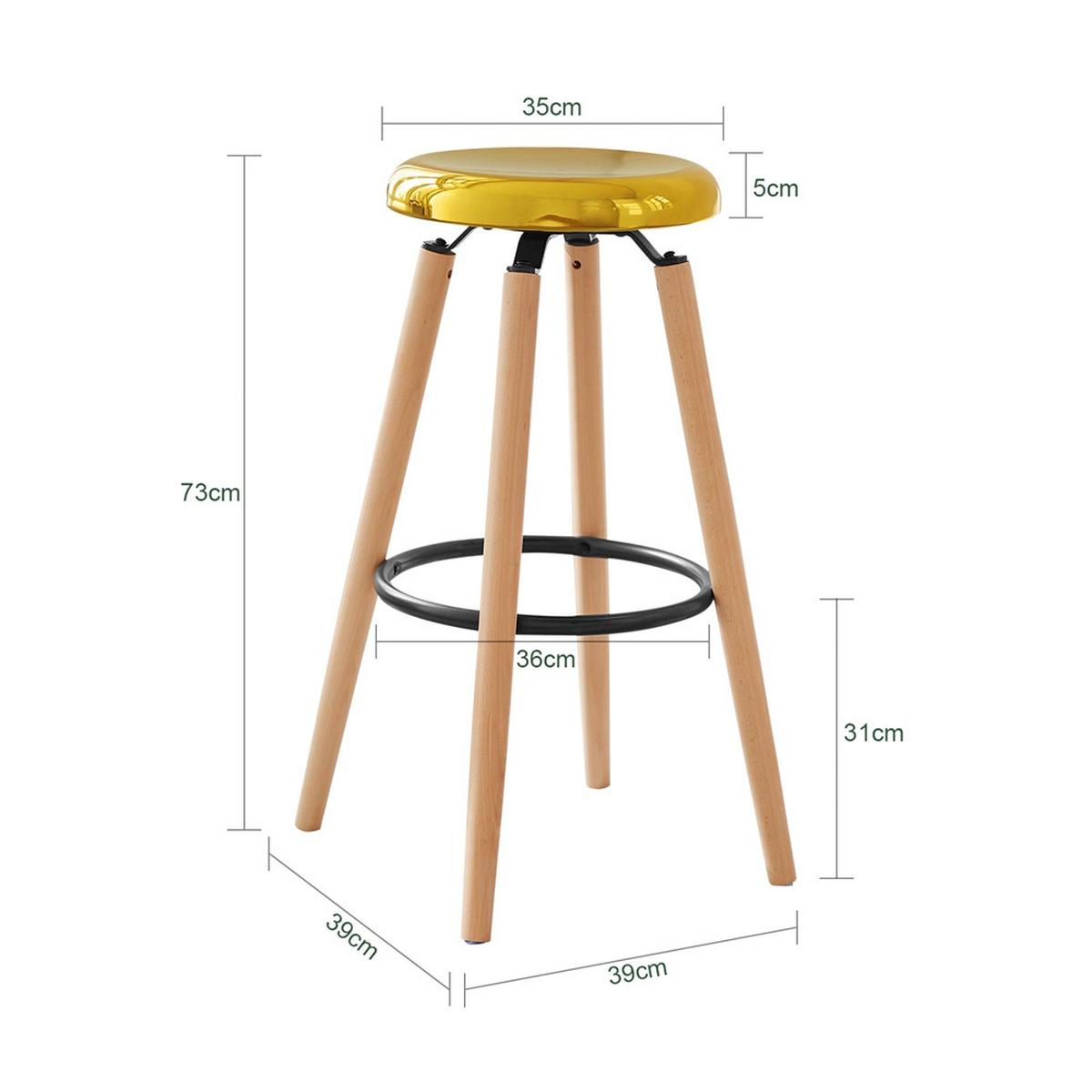 BARHOCKER Golden - Goldfarben, Metall (39/39/73cm) - SoBuy