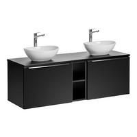 DOPPELWASCHTISCH 140cm Éros Schwarz - Schwarz, Holzwerkstoff (140/48/46cm) - Petits-meubles