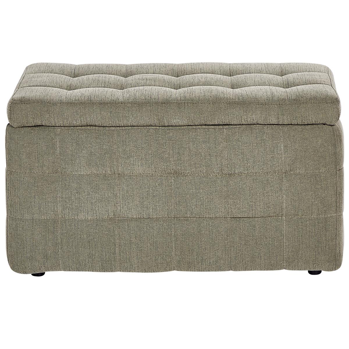 OTTOMANE mit Stauraum Stoff Olivgrün Michigan - Grün, Textil (74/40/42cm) - Beliani