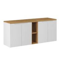 WASCHTISCHUNTERSCHRANK 140.4cm Riva Weiß und Holz - Weiß, Holzwerkstoff (140.4/59.5/40cm) - Petits-meubles