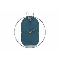 WANDUHR Design Blau 46/51 cm - Blau, Holzwerkstoff/Metall (45.5/50.8/2cm) - ONZENO