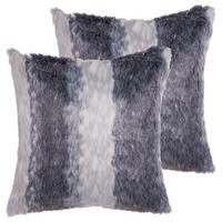 DEKOKISSEN 2er-Set Dunkelbraun 45/45 cm Hordeum - Dunkelbraun, Kunststoff/Textil (45/45cm) - Beliani