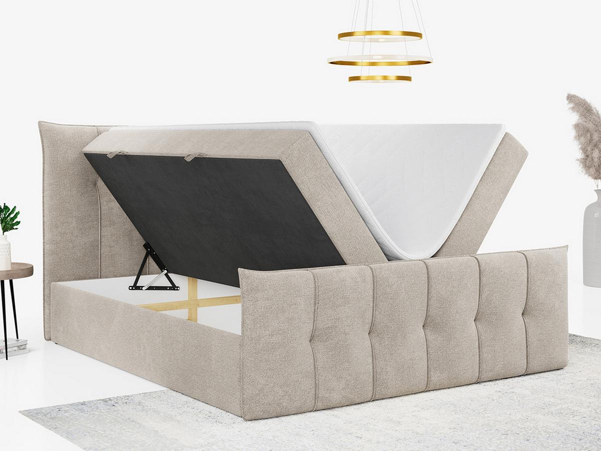 BOXBETT PREMIUM 11 140/200 Beige Struktur - H3 - Beige, Holz/Textil (140/200cm) - MKS