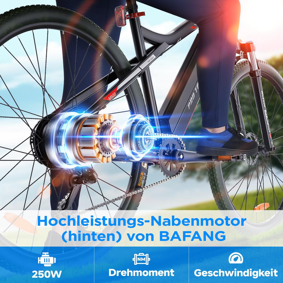 ELEKTROFAHRRAD M920 27.5 in - Rot, Metall (69.85cm) - ZMH