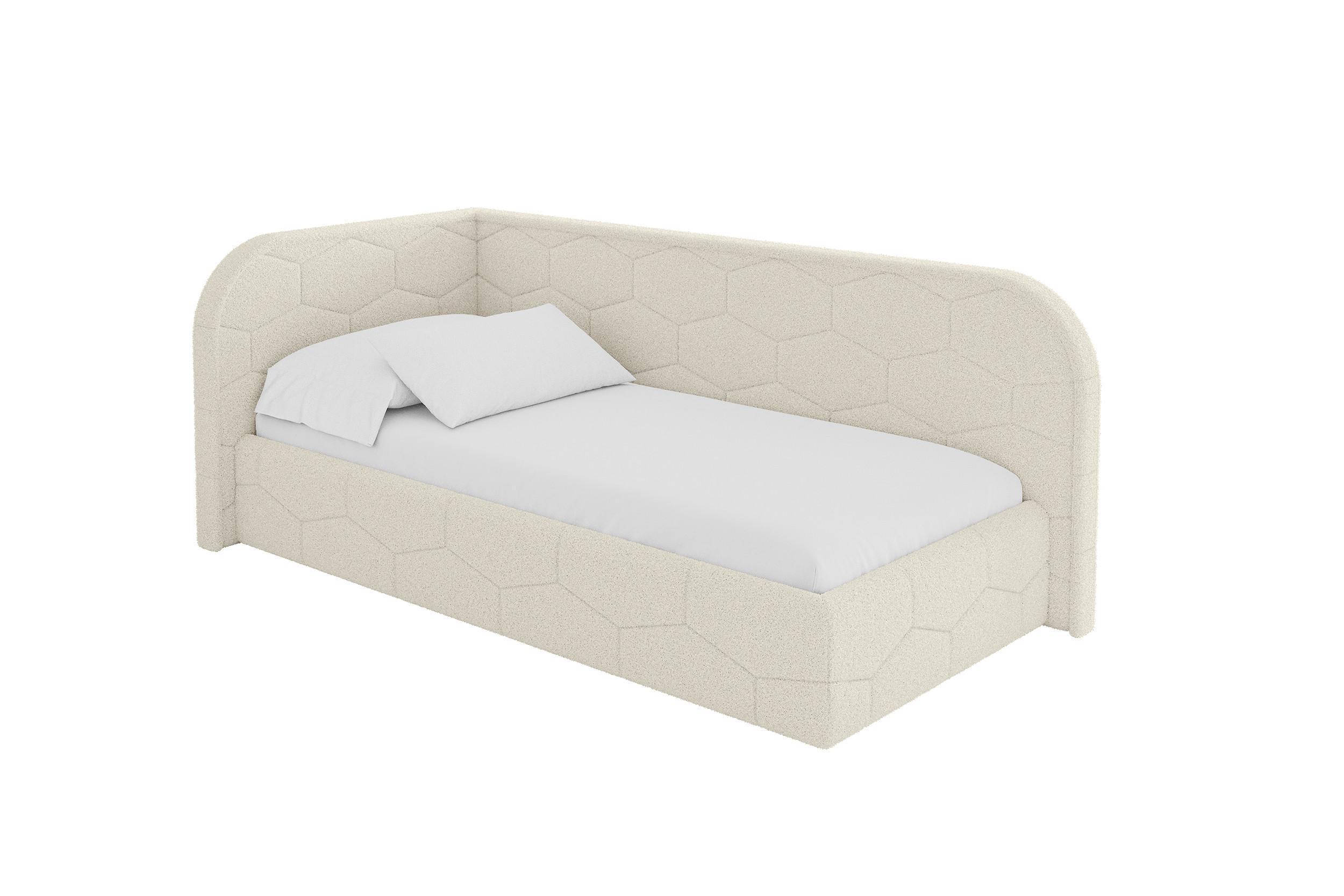 EINZELLBETT Jugendbett mit Bettkasten und Matratze H3/H4, Rechts - JAXY 100x200 Beige - Perlmutt, Holzwerkstoff/Textil (100/200cm) - ALTDECOR