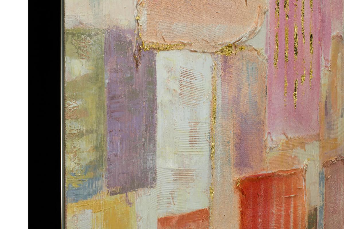 ACRYLBILD HANDGEMALT 83/123 cm - Pink/Beige, Textil (83/123cm) - KUNSTLOFT