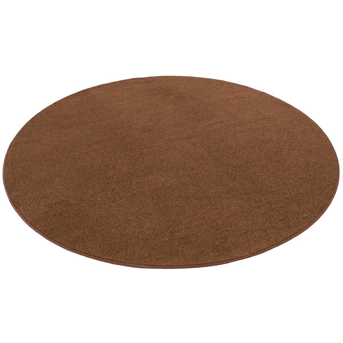 TREND VELOURS TEPPICH JOY RUND - Braun, Textil (100/100cm) - Snapstyle