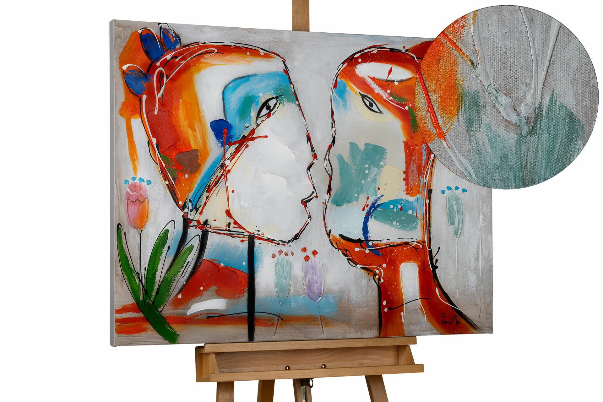 ÖLGEMÄLDE 100/75 cm - Blau/Gelb, Holz/Textil (100/75cm) - KUNSTLOFT