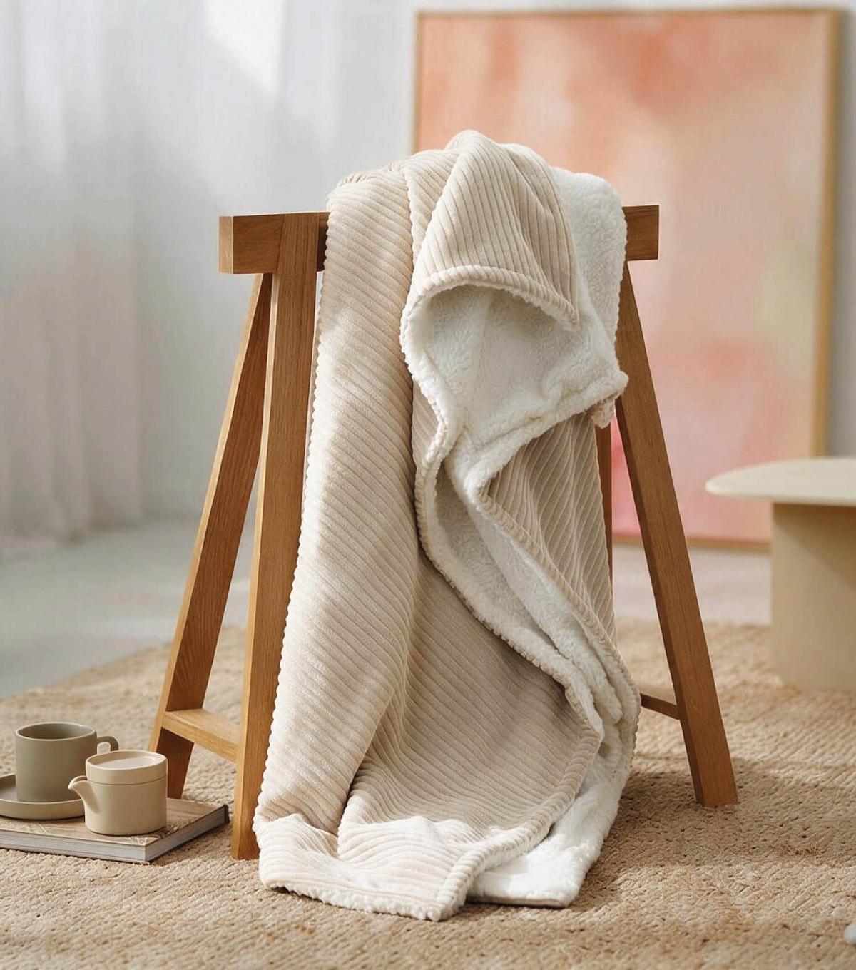 DECKE Duo - Beige, Textil (200/1.5cm) - Mokebo