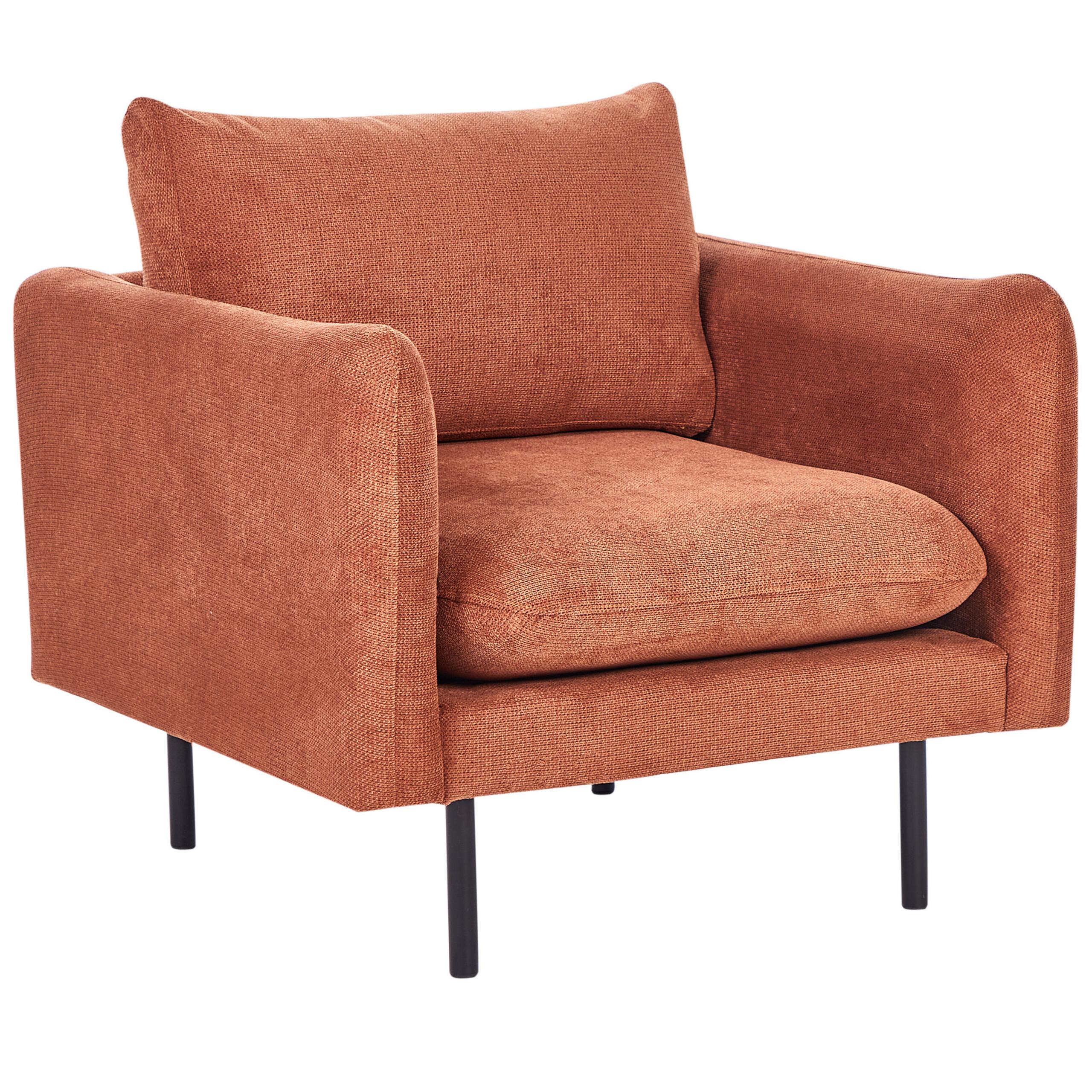 SESSEL Chenillegewebe Goldbraun Vinterbro - Goldfarben, Textil (83/86/84cm) - Beliani