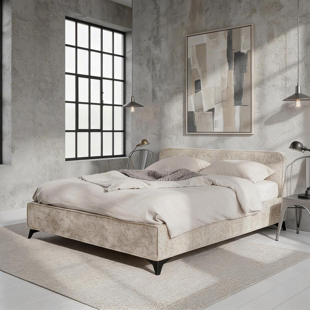 POLSTERBETT VIRETTA 140X200 CM - Beige, Textil (140/200cm) - IDIMEX