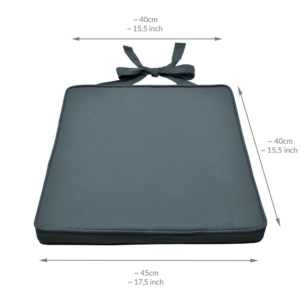 STUHLKISSEN Loft SK 45x40x5cm Taubenblau (4tlg) - Blaugrau, Textil (45/40/20cm) - Beautissu 