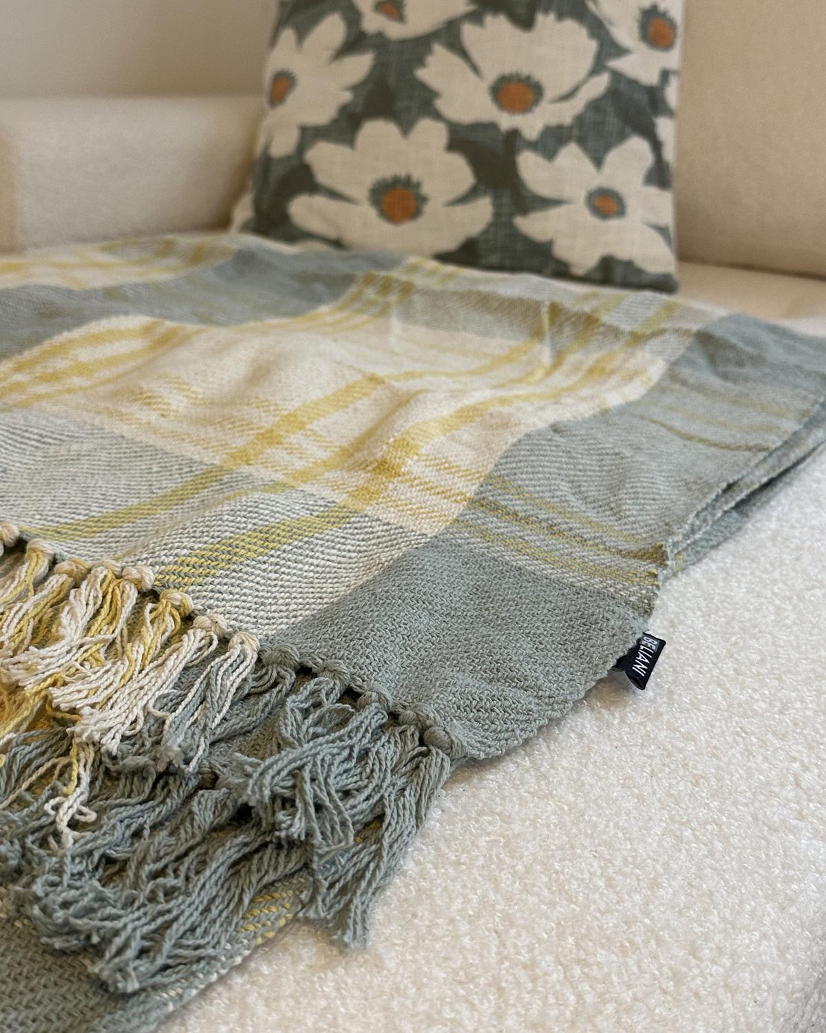 DECKE Mintgrün Betali 125/150 cm - Mintgrün, Naturmaterialien/Textil (125/150cm) - Beliani