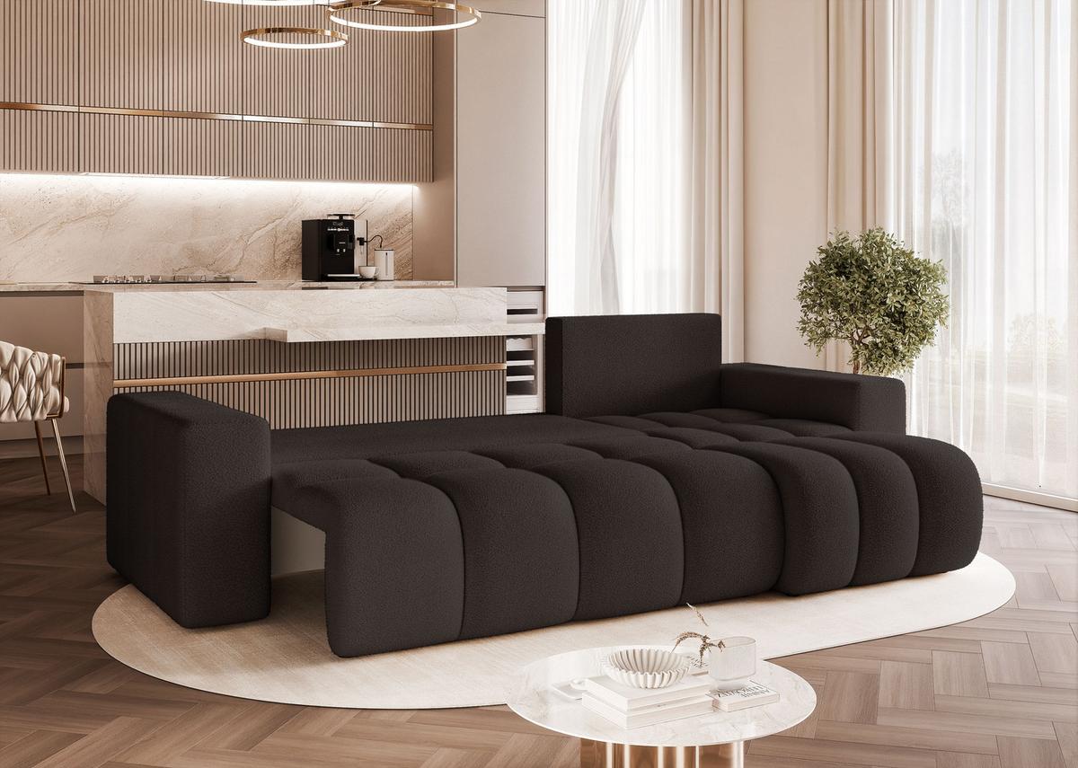 ECKSOFA OFI mit Schlaffunktion und Bettkasten Anthrazit - Anthrazit, Holzwerkstoff/Kunststoff (248/145cm) - Idohome