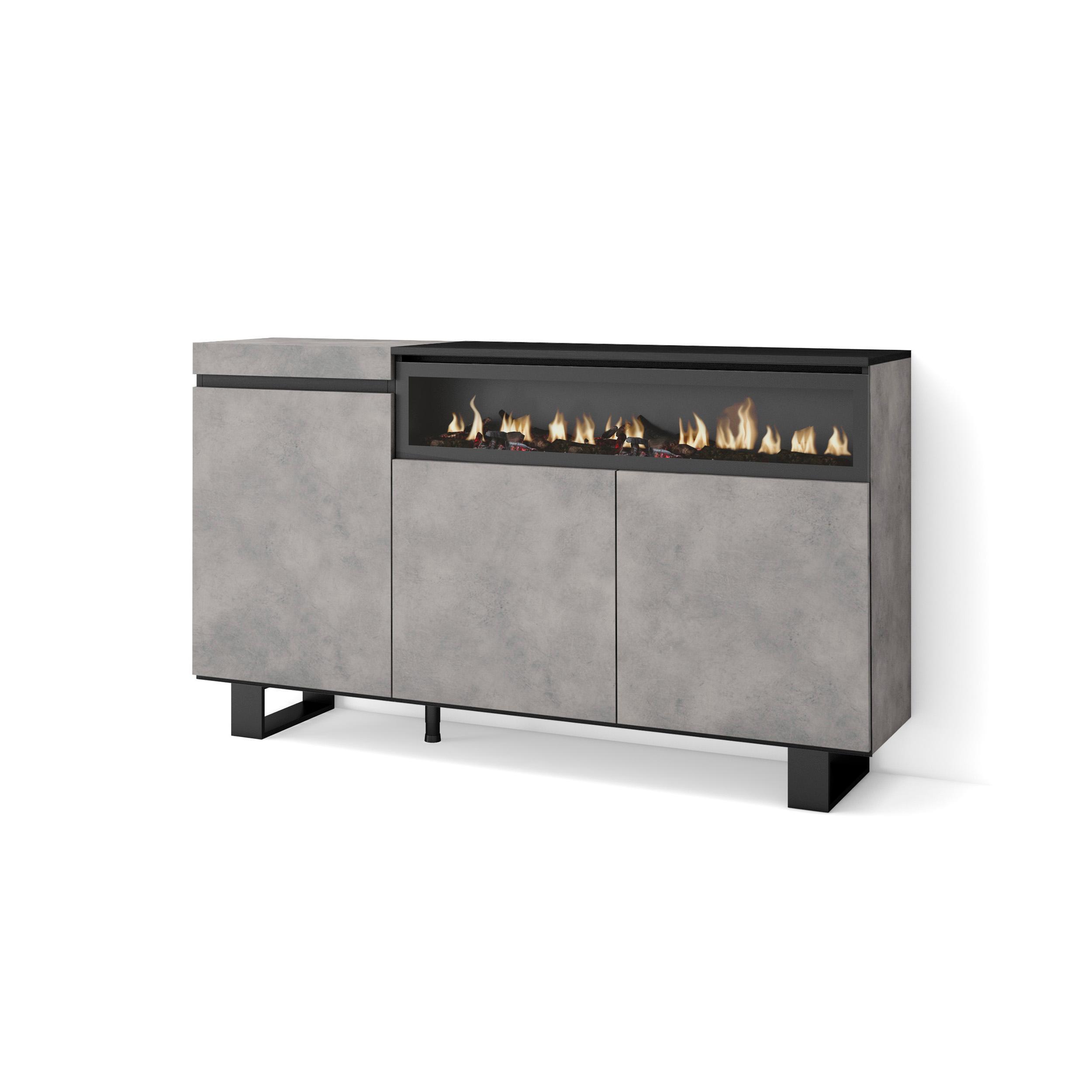 SIDEBOARD zementgrau, 150/35/87cm - Grau, Holzwerkstoff (150/87/35cm) - Skraut Home