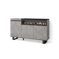 SIDEBOARD zementgrau, 150/35/87cm - Grau, Holzwerkstoff (150/87/35cm) - Skraut Home