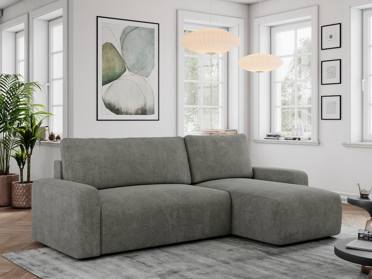 ECKSOFA ARGOS Grau Struktur - Schwarz/Grau, Kunststoff/Textil (245/150cm) - MKS