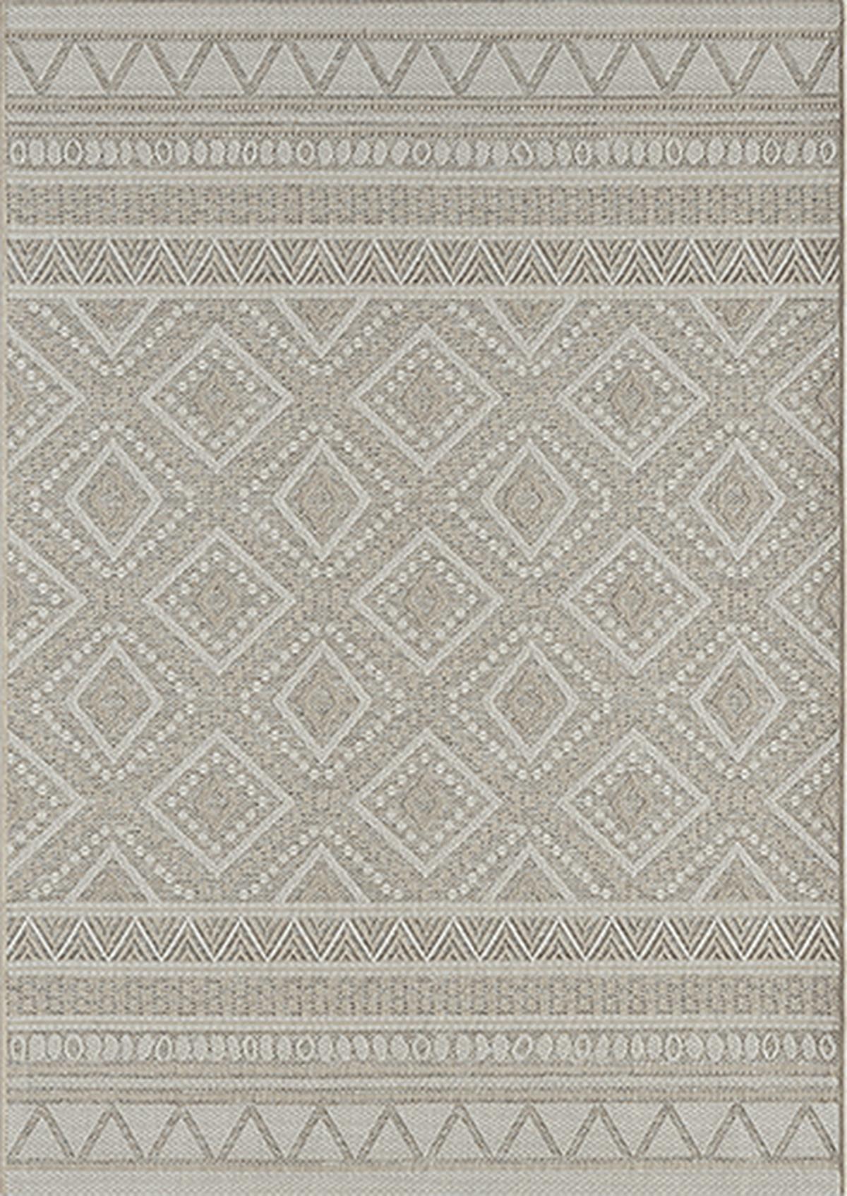 TEPPICH Flachgewebe ESERA Ethno-Rauten Polypropylen Beige 120 x 160 cm - Beige, Textil (120/160cm) - KADIMA DESIGN