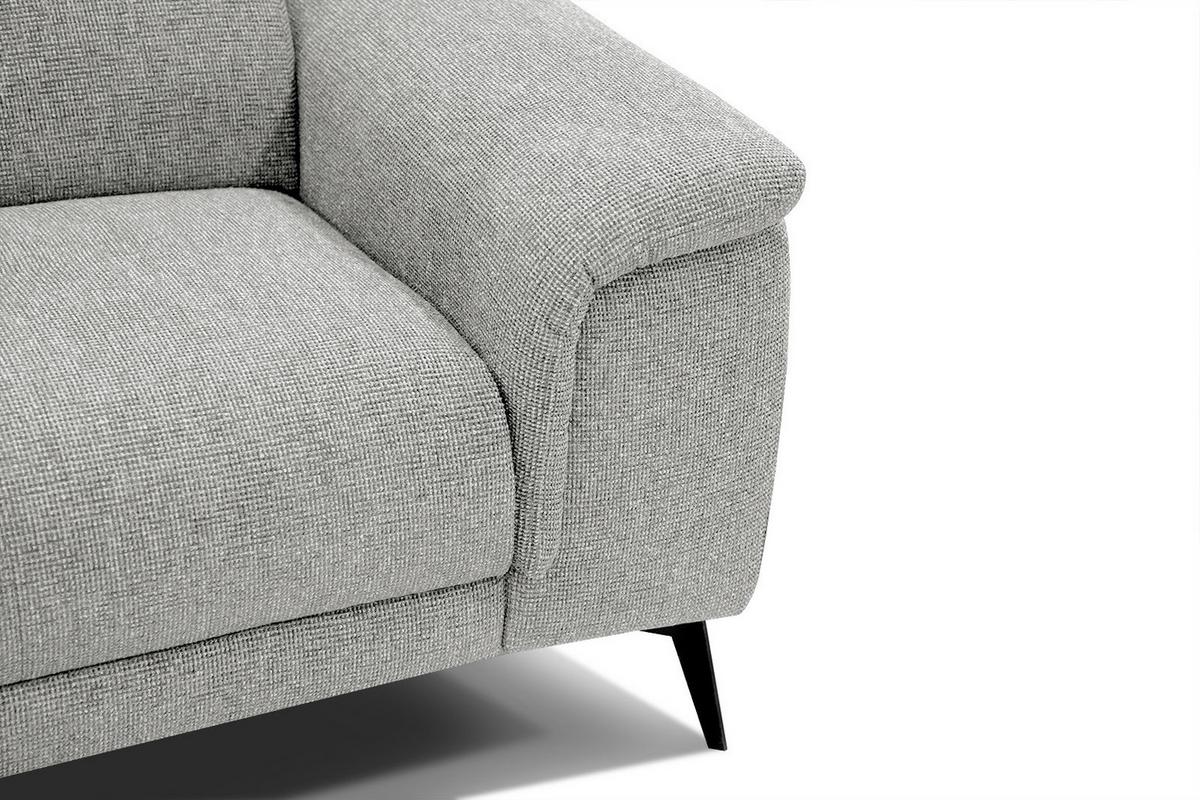 SOFA FIERO 3-Sitzer, hellgrau - Hellgrau/Schwarz, Holzwerkstoff/Textil (212/82/103cm) - Wozimo