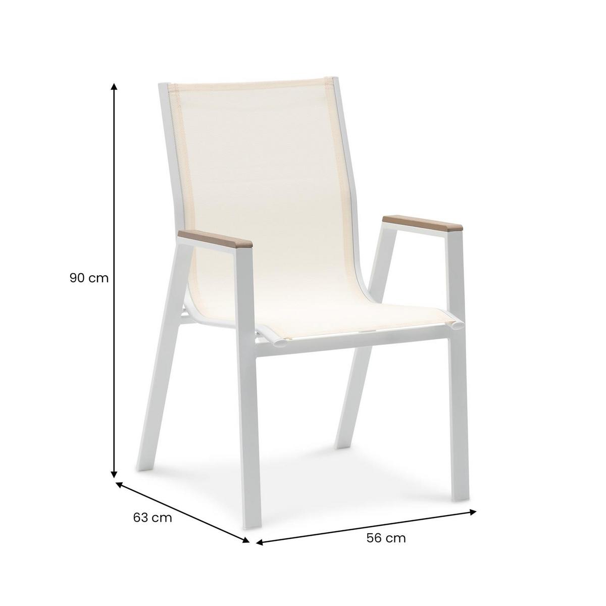 GARTENSTÜHLE MONDELLO 6er-Set beige, weiß - Beige, Textil (47/90/42cm) - IDIMEX