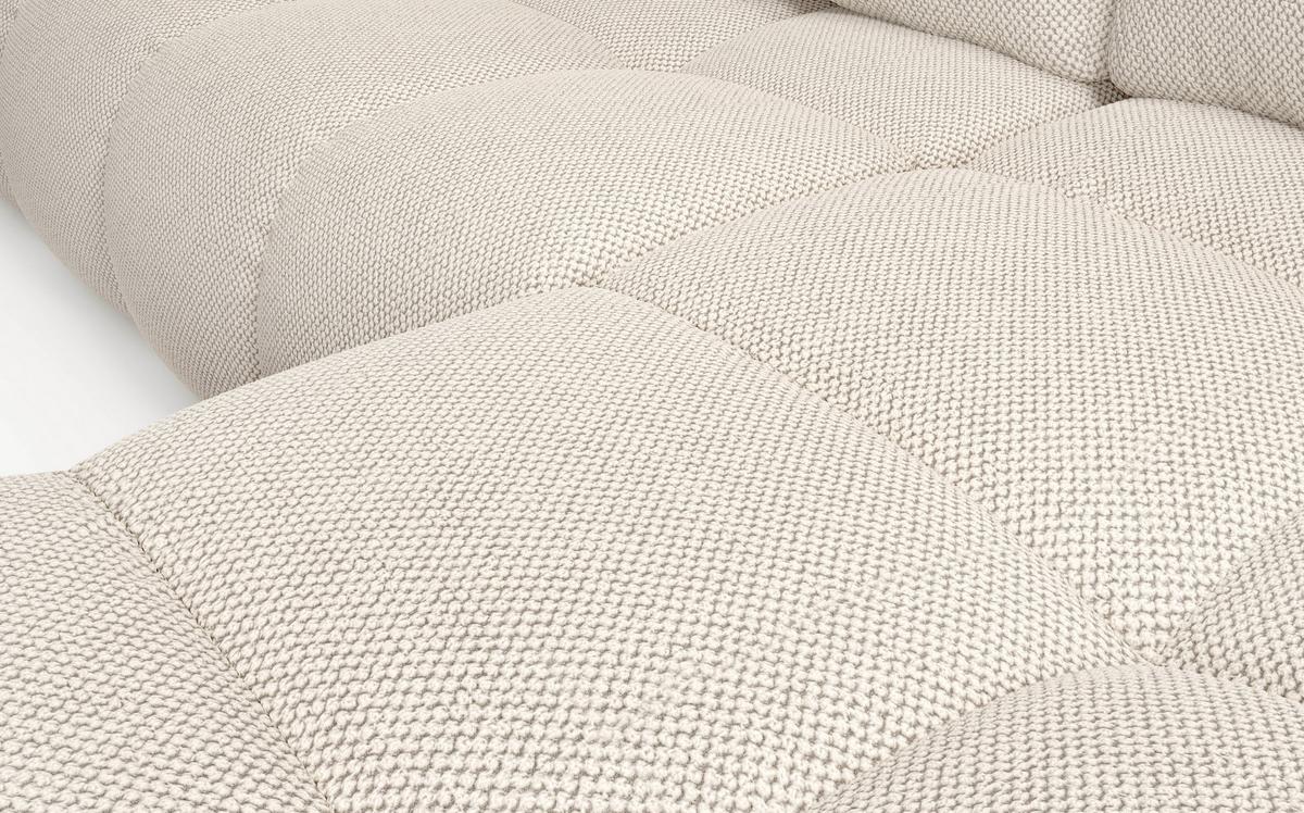 ECKSOFA DUCA R-S Beige Jersey mit Schlaffunktion - Creme, Holz (266.5/266.5cm) - MASSENO