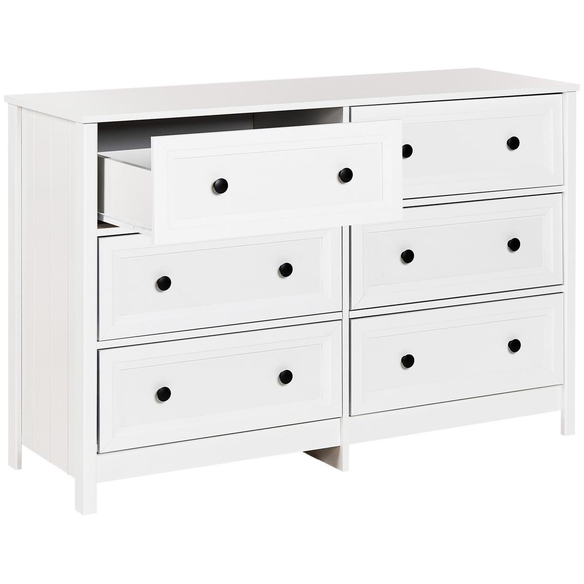 KOMMODE mit 6 Schubladen Weiß Hazelvale - Weiß, Holzwerkstoff (120/80/45cm) - Beliani