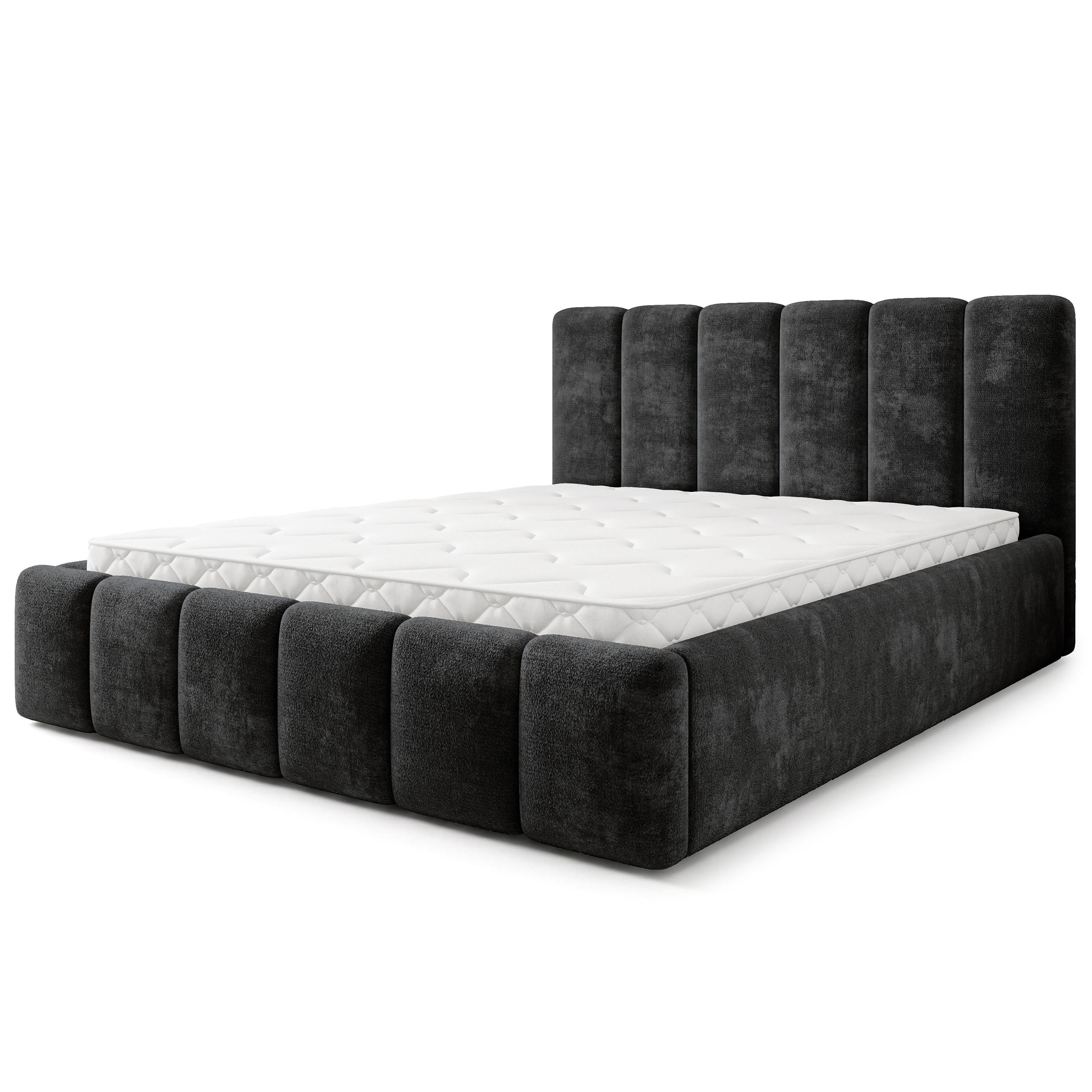 POLSTERBETT ATTORA LM 160x200 cm mit Bettkästen - Schwarz - Schwarz, Holz (160/200cm) - MASSENO