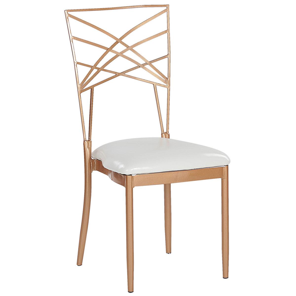 ESSZIMMERSTUHL 2er-Set Metall Roségold Girard - Roségold, Textil/Metall (41/91/42cm) - Beliani
