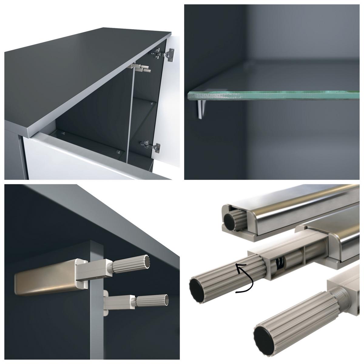 KOMMODE Grömitz Avola-Anthrazit - Anthrazit, Holzwerkstoff (92.5/83.5/35cm) - Vladon