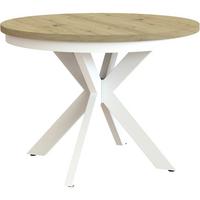 ESSTISCH Bilbao, Runder, mit Metallbeinen, eiche Artisan+Weiß - Eiche Artisan/Weiß, Holzwerkstoff/Metall (100/100/77cm) - Beautysofa