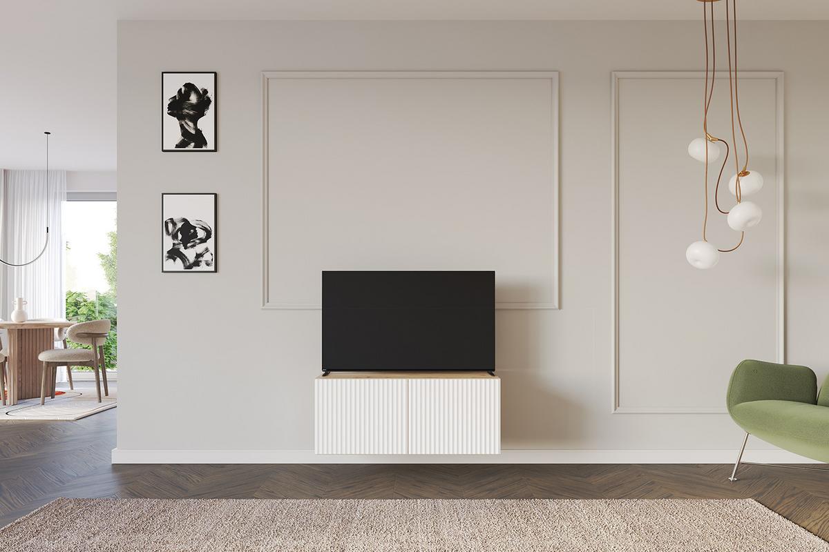 LOWBOARD NOA-2-W 100x40x40 cm - Artisan / Weiß - Weiß, Holzwerkstoff (100/40/40cm) - ALTDECOR