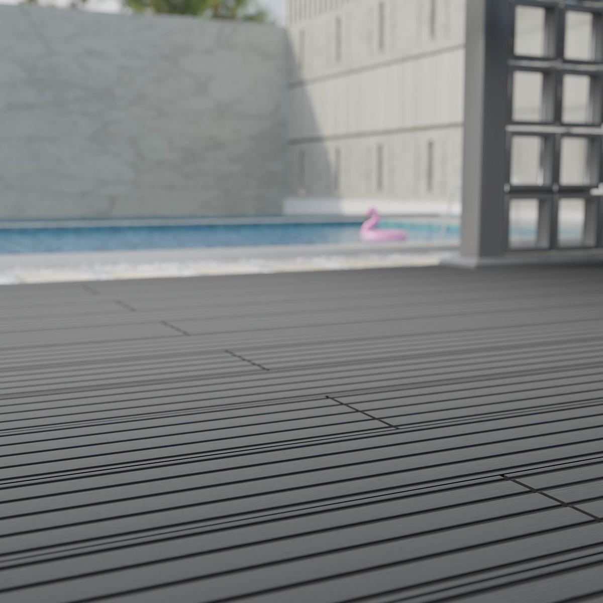 TERRASSENDIELEN WPC Grau 2 m² - Grau, Kunststoff (220/14.6/2.5cm) - Juskys