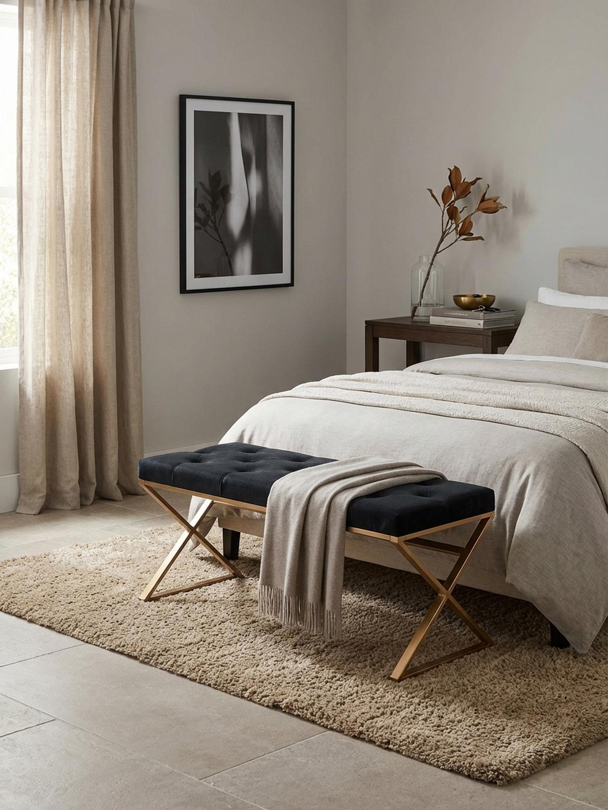 SITZBANK – Samt, Schwarz, Chesterfield-Stil, Metallgestell Gold - Goldfarben/Schwarz, Textil/Metall (90/46/44cm) - KADIMA DESIGN