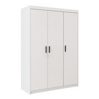 KLEIDERSCHRANK Storicos Weiß 133/190,5/53 cm - Modern 3-türig - Weiß, Holzwerkstoff/Kunststoff (133/190.5/53cm) - AX Living