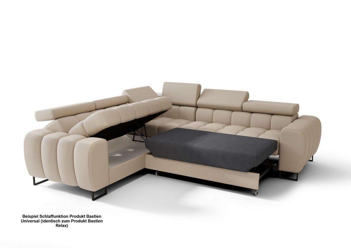 ECKSOFA Bastien Relax - Hellblau, Holzwerkstoff/Textil (260/330cm) - Fun Möbel