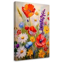 WANDBILD naturblumenwiese - Multicolor, Textil (40/60cm) - Feeby