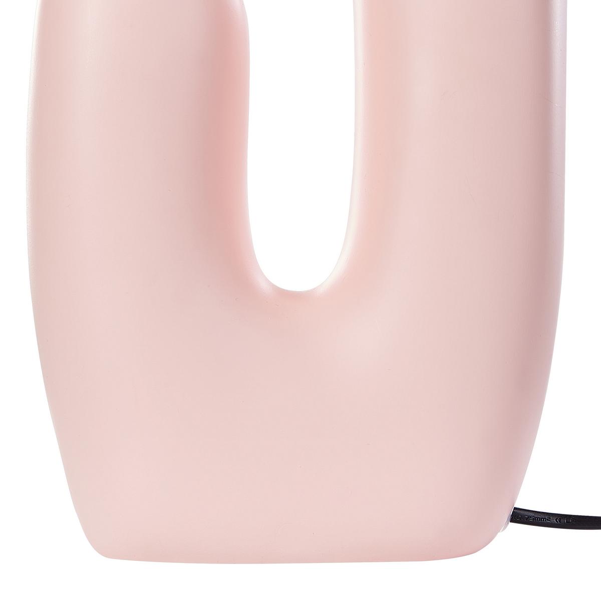 TISCHLAMPE Rosa Tulun - Pink/Weiß, Kunststoff (25/25/40cm) - Beliani