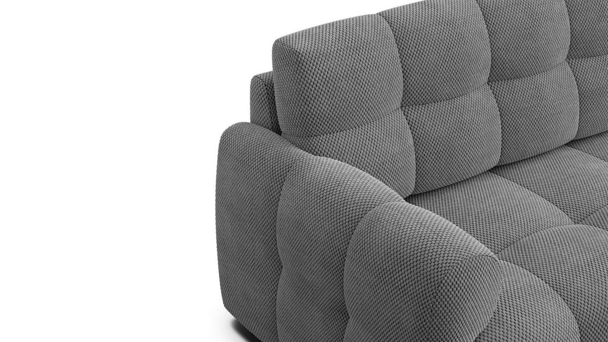 ECKSOFA MELLOW 5-Sitzer, grau - Schwarz/Grau, Holz/Textil (283/191cm) - Wozimo