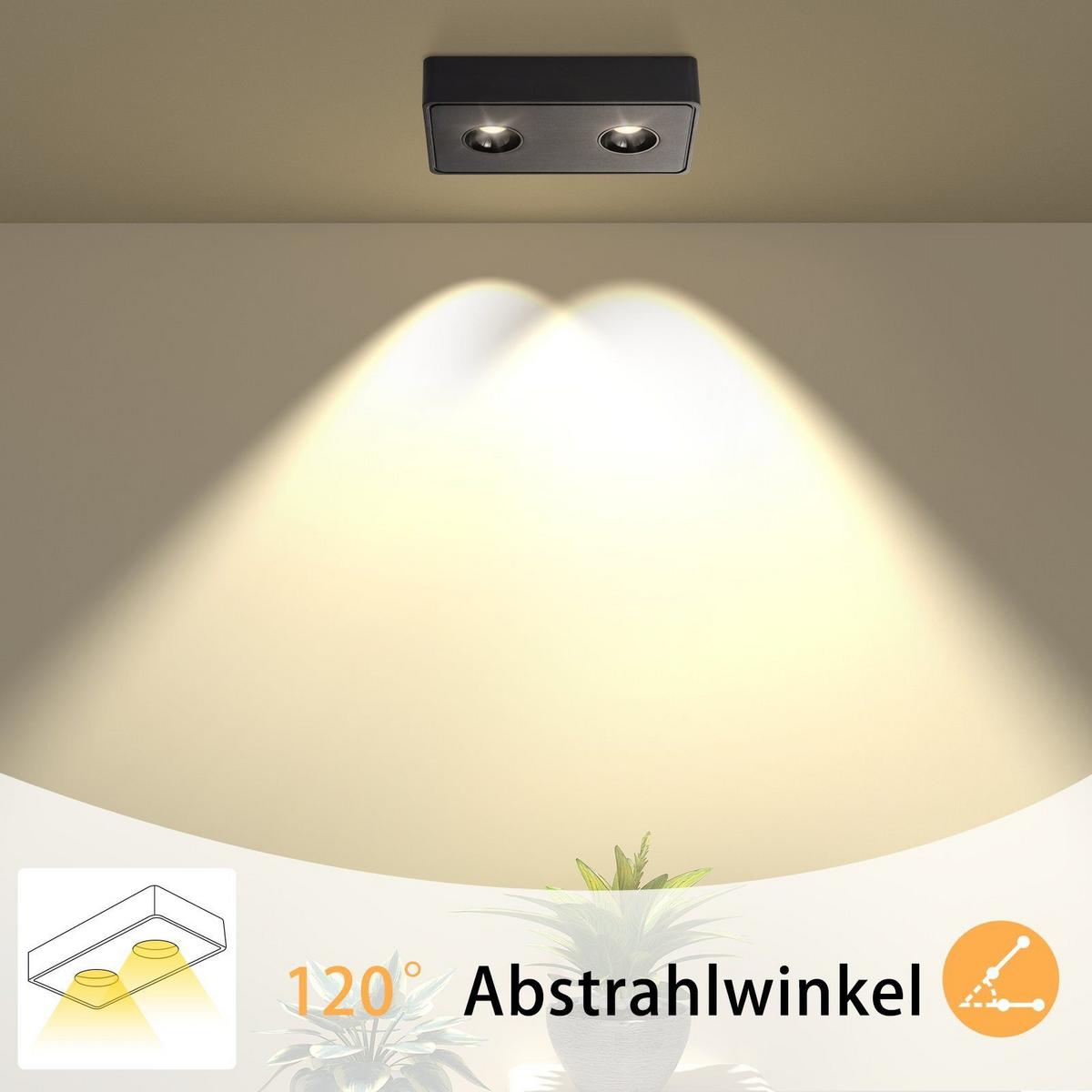 LED-DECKENLEUCHTE Traum 23/14/6 cm - Schwarz, Metall (23/14/6cm) - Nettlife