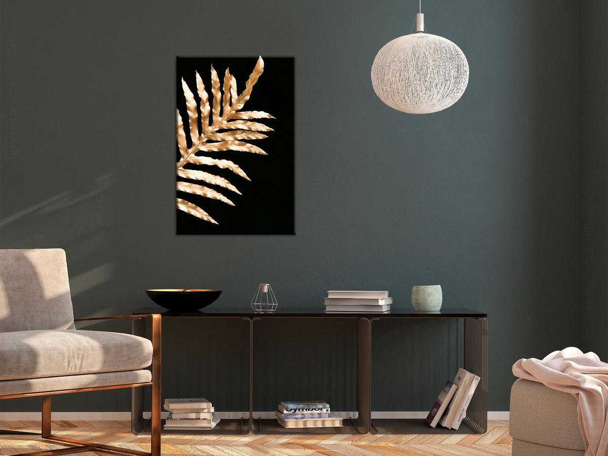 KUNSTDRUCK Schwarz 40/60 cm - Goldfarben/Schwarz, Textil (40/60cm) - KUNSTLOFT
