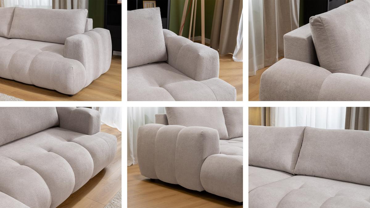 ECKSOFA Haiti, Seite: Links LC+2R - Schwarz/Mokka, Holz/Textil (276/156cm) - MIRJAN24