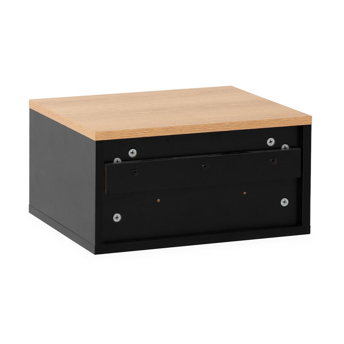NACHTTISCH schwebende Desi Schwarz/Eiche - Schwarz, Holzwerkstoff (40/21/35cm) - VS Venta-stock