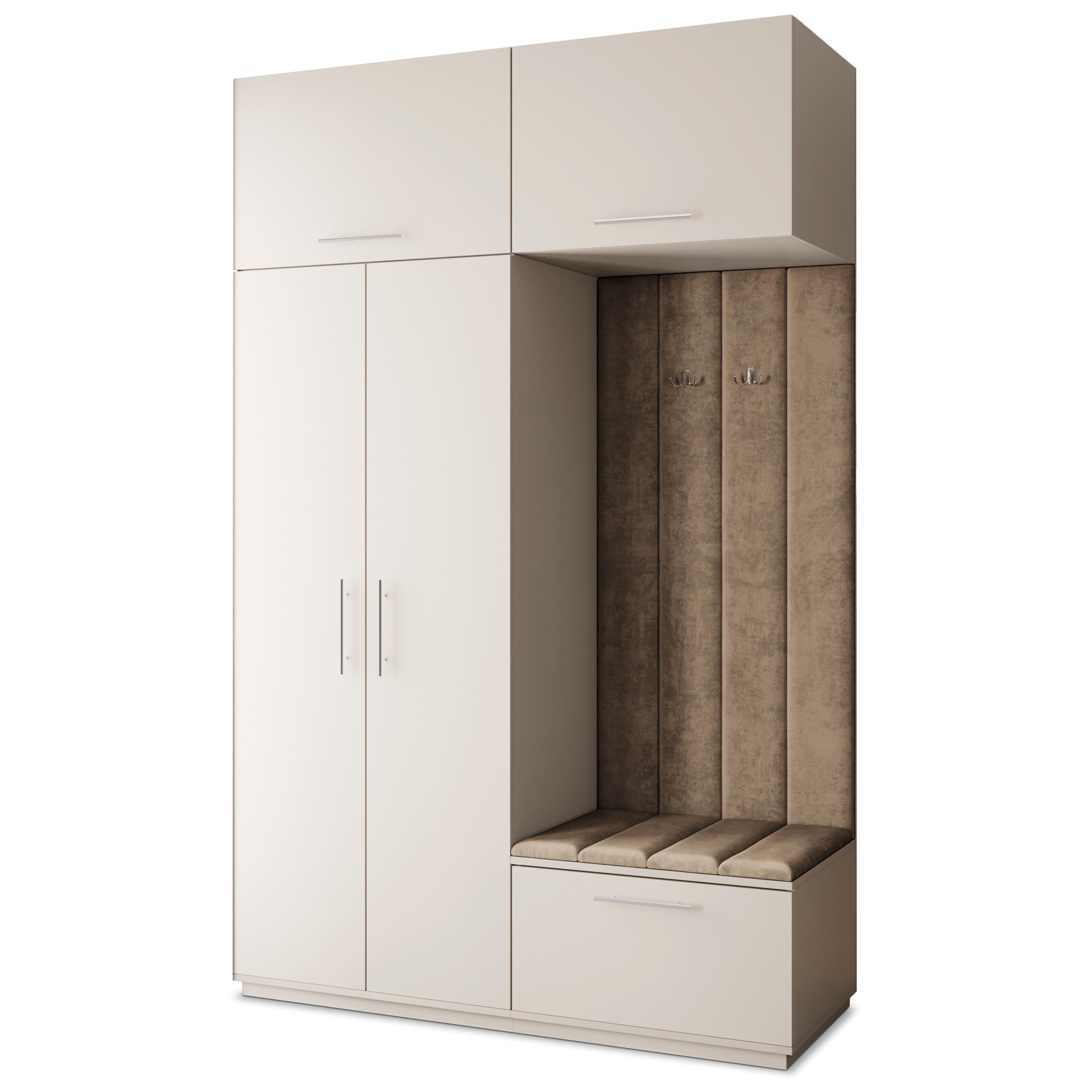 GARDEROBENSCHRANK REMA 150/240/60 cm Modern Garderobe-Set Kaschmir - Kaschmir/Mokka, Holzwerkstoff (150/240/60cm) - MASSENO