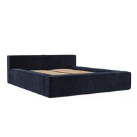 POLSTERBETT Casto mit Stauraum 200/200 cm Marineblau im Terra NW Stoff - Schwarz/Naturfarben, Holz/Holzwerkstoff (200/200cm) - AltaBeds