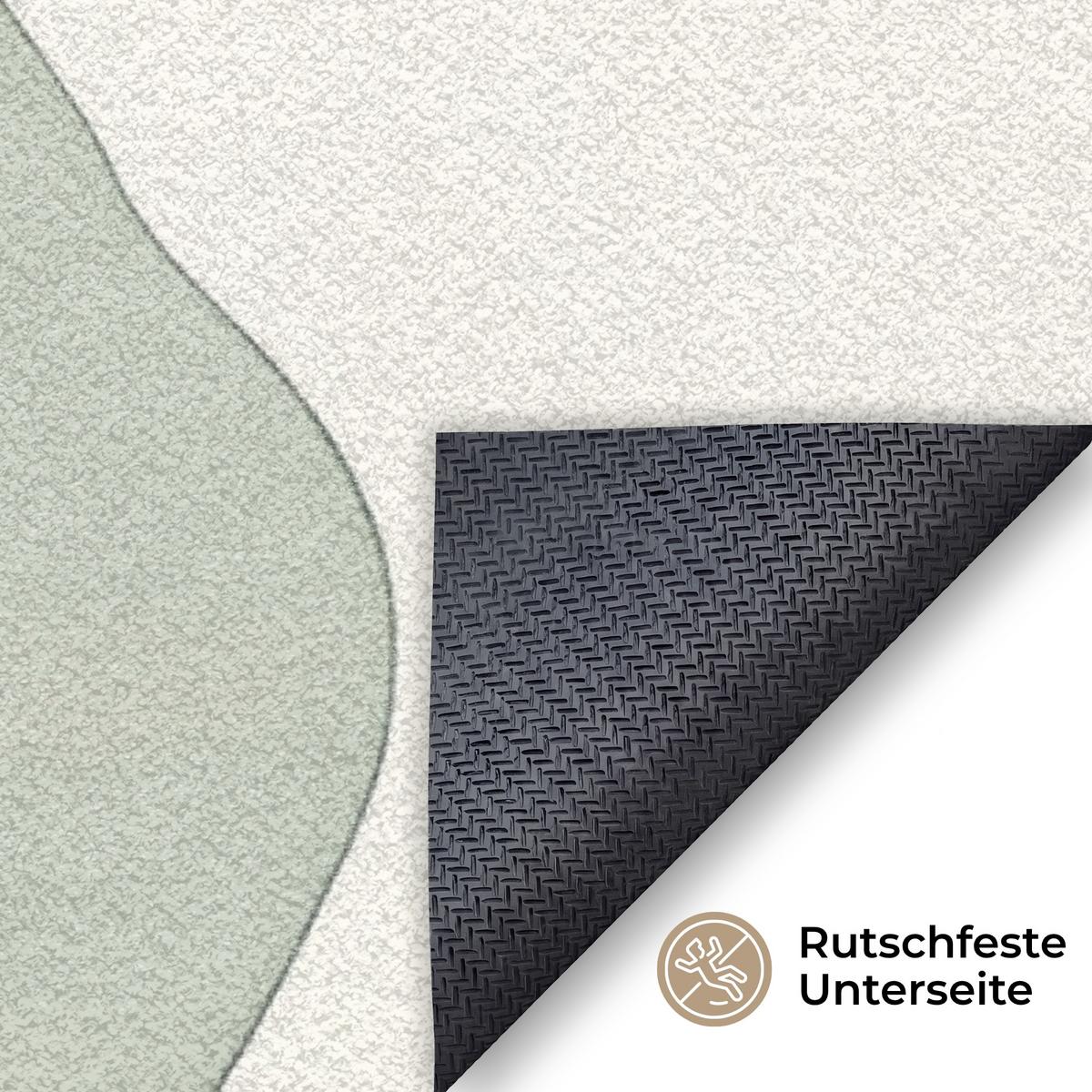 FUSSMATTE Japandi - Abstrakt - Grün Schmutzfangmatte 150x90 cm - Multicolor, Kunststoff (150/0.4cm) - MuchoWow