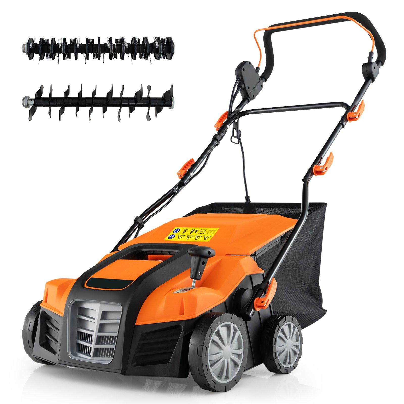 VERTIKUTIERER und Rasenlüfter Orange - Orange, Metall (109/113/64cm) - COSTWAY
