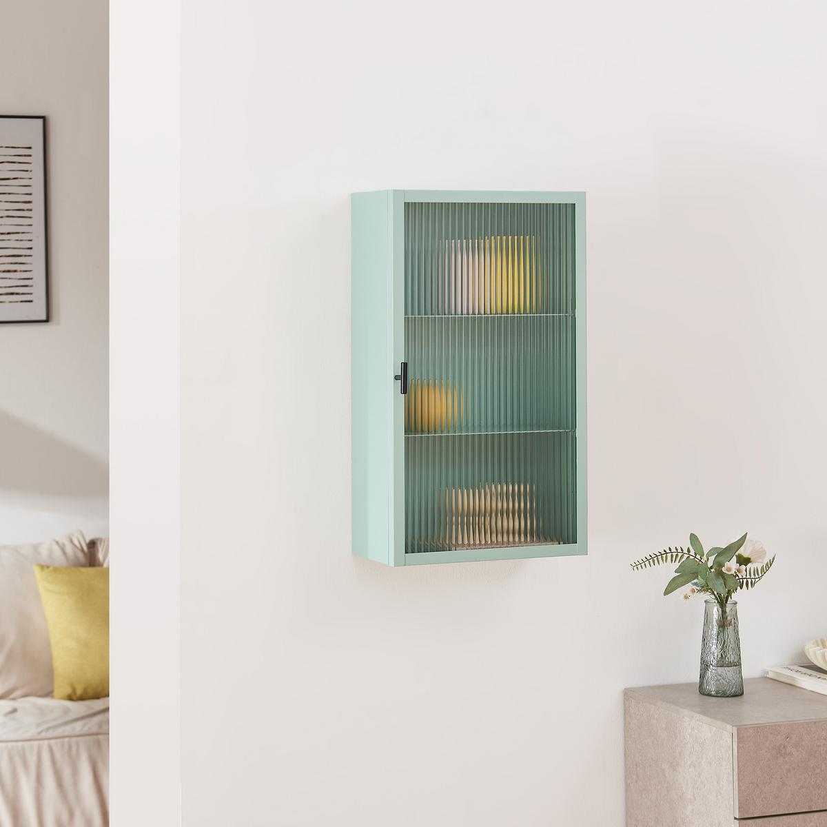 WANDSCHRANK Zundert - Mintgrün, Glas/Metall (35/60/15cm) - [en.casa]