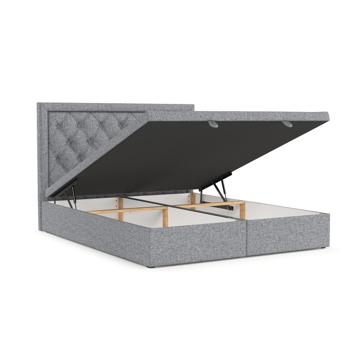 POLSTERBETT Nicobar mit Stauraum 160/200 cm Grau im Alta Stoff - Schwarz/Grau, Holz/Holzwerkstoff (160/200cm) - AltaBeds