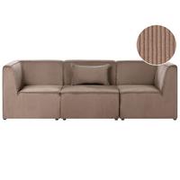 3-SITZER-MODULSOFA Sandbeige Cord Lemvig - Sandfarben, Textil (250/78/83cm) - Beliani