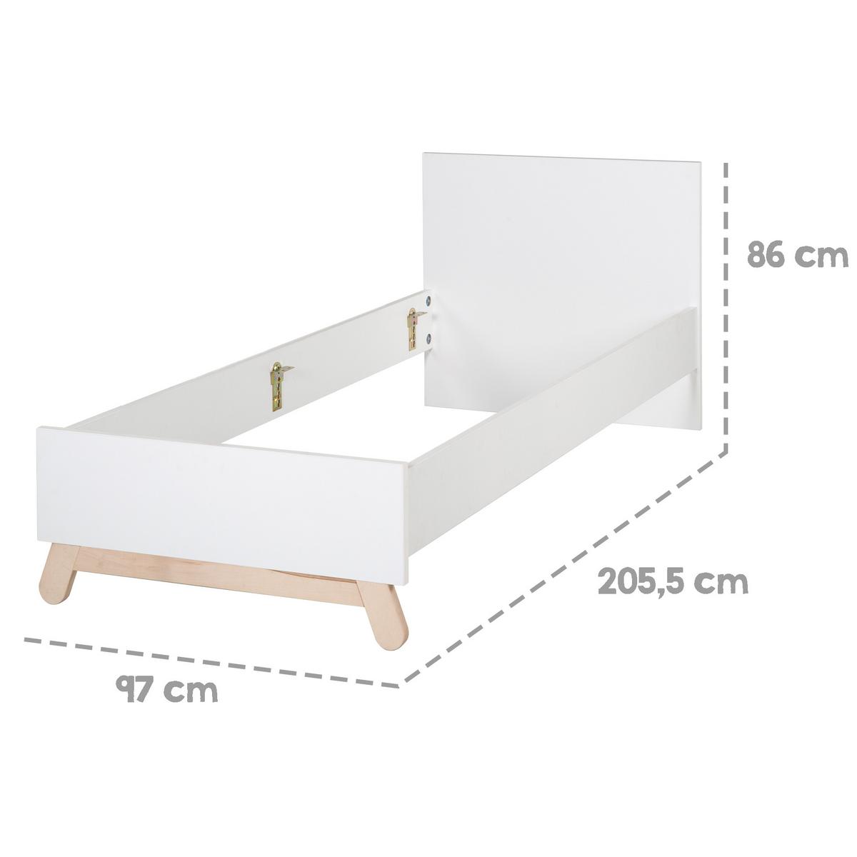 JUGENDBETT Clara 90x200 cm - Weiß, Holzwerkstoff (90/200cm) - Roba
